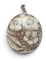 Pendant Mandile 1922 Woman Cammei  in Silver Conchiglia 2MCICM111.12